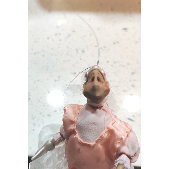 Hand Crafted Fairy Bug Lady Figure Tulle Clay Head Mismatched Frankensteined Art - Picture 6 of 15